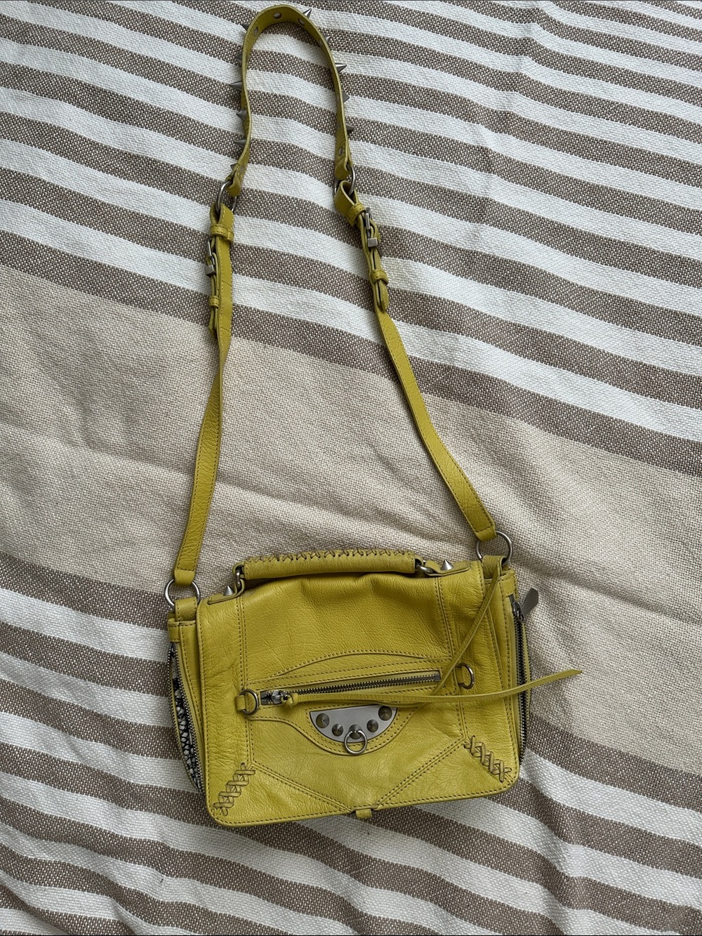 Sam Edelman Lemon Yellow Leather Crossbody Bag